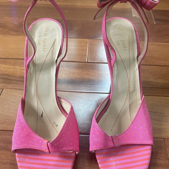 Kate Spade Pink Striped Women's Heels - Picture 3 of 7